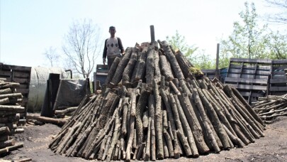 Odunları yakarak tonunu 4 bin 500 liraya satıyorlar