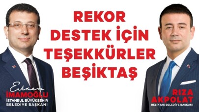 Beşiktaş’tan Ekrem İmamoğlu’na yüzde 83,9 destek