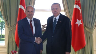 Cumhurbaşkanı Erdoğan, KKTC Başbakanı Tatar’ı kabul ediyor