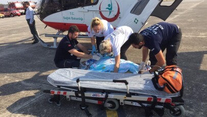 Helikopter ambulans 60 yaşındaki hasta için havalandı