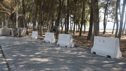 İznik gölünde beton bariyerli tedbir