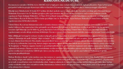 Maltepe Belediyesinden TİS açıklaması