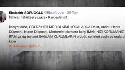 Sofuoğlu'ndan İlahiyat Fakültesi tercih edecek öğrencilere mesaj