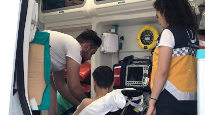 Trambolinden düşen çocuk yaralandı