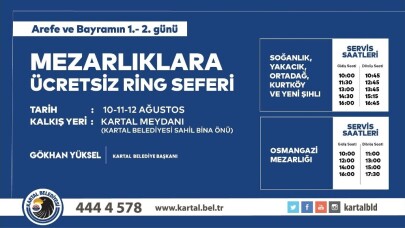 Kartal Belediyesi’nden Kurban Bayramı’nda ücretsiz mezarlık ulaşımı
