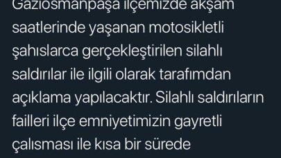 Gaziosmanpaşa Kaymakamı yaşanan saldırılarla ilgili açıklama yapacağını duyurdu