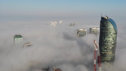 İstanbul’da etkili olan sis drone ile görüntülendi