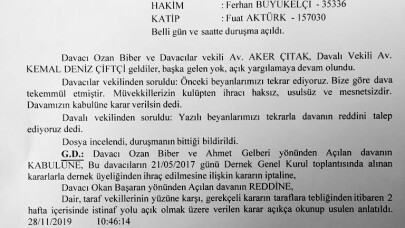 Fikret Orman’ın ihracını istediği Ozan Biber, ihraç kararını iptal ettirdi