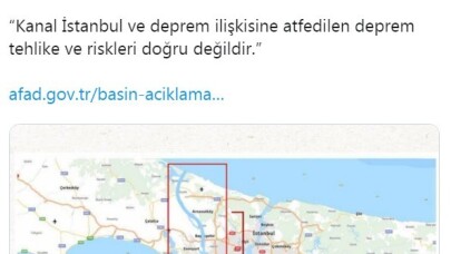 AFAD: ”Kanal İstanbul ve deprem ilişkisine atfedilen deprem tehlike ve riskleri doğru değildir”