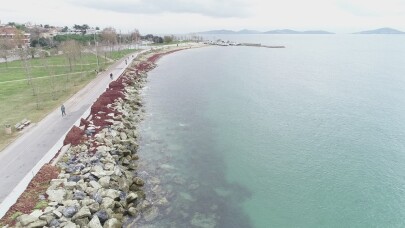 Caddebostan Sahili kızıla büründü