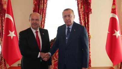Cumhurbaşkanı Erdoğan KKTC Başbakanı Ersin Tatar ile görüştü