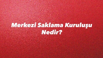 Merkezi Saklama Kuruluşu Nedir?