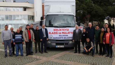 Burhaniye'nin Yardım Aracı Elazığ'a Yola Çıktı