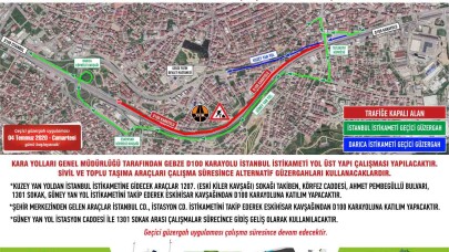 Gebze D-100’de çalışma var