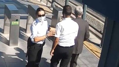 Tramvay güvenlik personelinden örnek davranış
