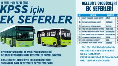 Kocaeli Büyükşehir’den KPSS için ek seferler