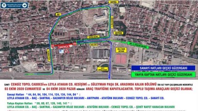 İzmit’te geçici güzergah uygulaması