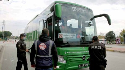 Kocaeli'nde toplu ulaşım araçlarında Covid-19 denetimi yapıldı