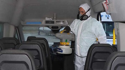 Günde 60 servis aracı dezenfekte ediliyor