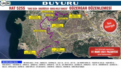 Gebze-Darıca arasında Hat 525S seferleri yarın başlıyor