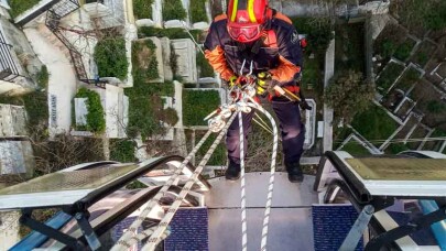 Eyüp Piyer Loti teleferik hattında kurtarma tatbikatı