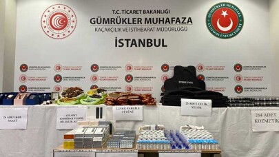 Sabiha Gökçen Havalimanı'nda yaklaşık 1,5 milyon lira değerinde kaçak ürün ele geçirildi