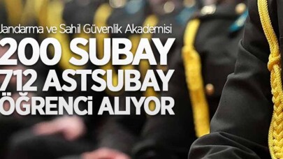 Jandarma ve Sahil Güvenlik Akademisi 200 subay, 712 astsubay öğrenci alıyor