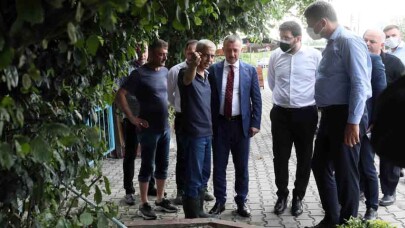  Başkan Büyükakın, yaşanan su baskının ardından Maşukiye’de inceleme yaptı