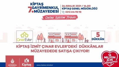 KİPTAŞ İzmit Çınar Evler'de 5 Dükkân Müzayedeye Çıkıyor