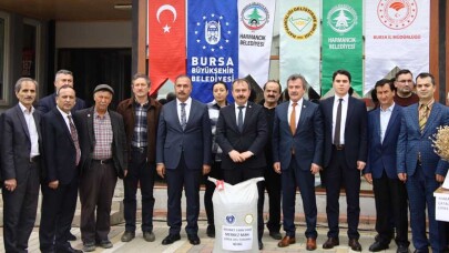 Bursa'da çiftçilere 1600 kilo çörek otu tohumu dağıtıldı