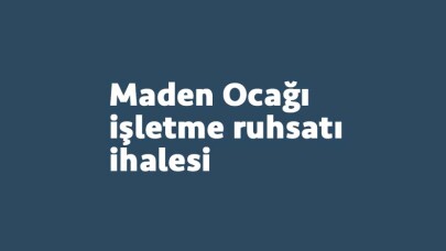 Maden ocağı işletme ruhsatı ihaleyle satılacak