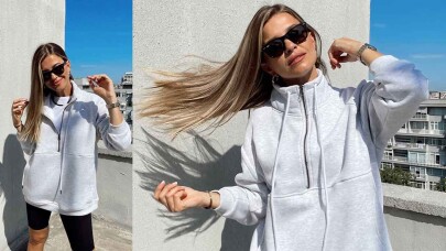 Fermuarlı Sweatshirt Kadın Modellerinde Göz Alıcı Tasarımları