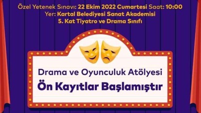 Kartal Belediye Tiyatrosu Drama ve Oyunculuk Atölyesi Ön Kayıtları Başladı