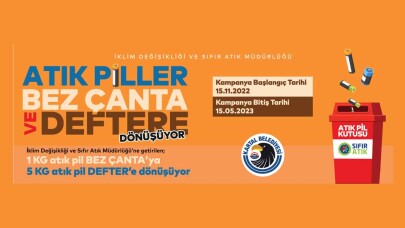 Kartal’da Atık Piller Bez Çanta Ve Deftere Dönüşüyor