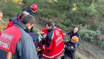 Ormanda düşerek yaralanan adam kurtarıldı