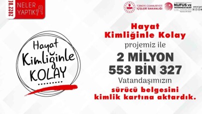 2 milyon 553 bin 327 kişi, geçen yıl sürücü belgelerini T.C. Kimlik Kartı'na yükletti