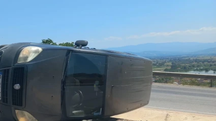 Kontrolden çıkan araç takla attı: 1 yaralı