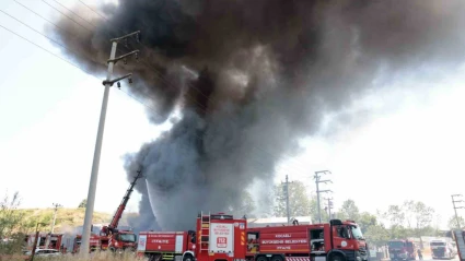 Kocaeli’de boya fabrikası alevlere teslim oldu