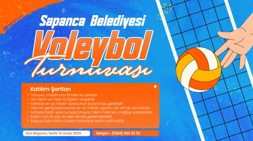 Sapanca Belediyesi Voleybol Turnuvası Kayıtları Başladı