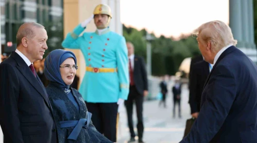 Devlet ve hükümet başkanları ile eşleri onuruna Cumhurbaşkanlığı Külliyesi’nde resepsiyon verildi