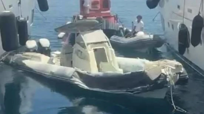 Gaz kolu takılı kalan şişme bot, rıhtıma çarparak patladı: 1 yaralı