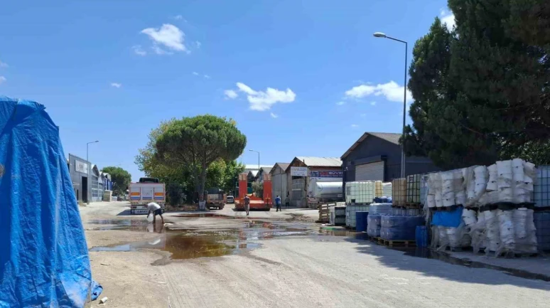 Balıkesir’de yere dökülen kimyasal madde paniğe neden oldu