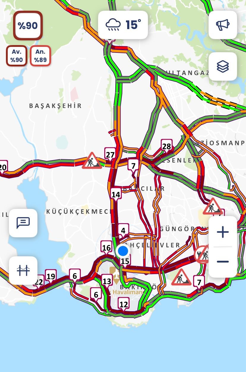 istanbulda-yagisla-birlikte-trafik-yogunlugu-yuzde-90a-ulasti