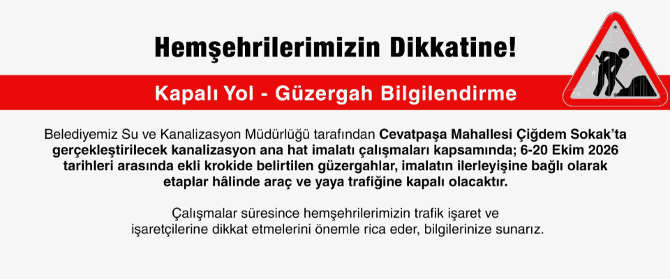 Çiğdem Sokak’ta Kanalizasyon Çalışması Trafiği Etkileyecek