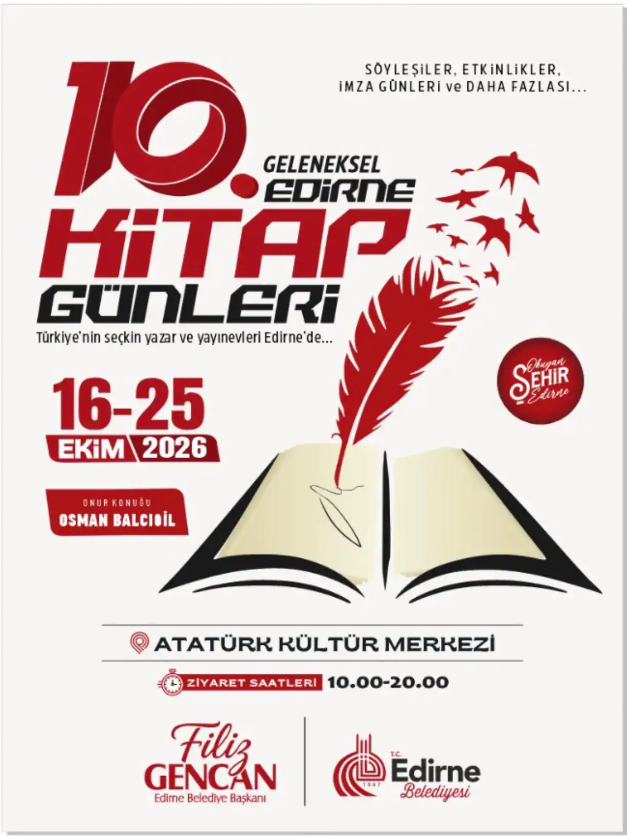 Edirne’de 10. Kitap Günleri Başlıyor
