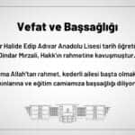 İstanbul İl Milli Eğitim Müdürlüğü Vefat ve Başsağlığı