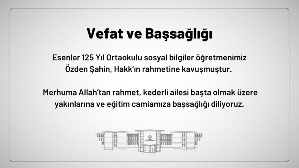 İstanbul İl Milli Eğitim Müdürlüğü Vefat ve Başsağlığı
