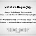 İstanbul İl Milli Eğitim Müdürlüğü’nden Başsağlığı Mesajı