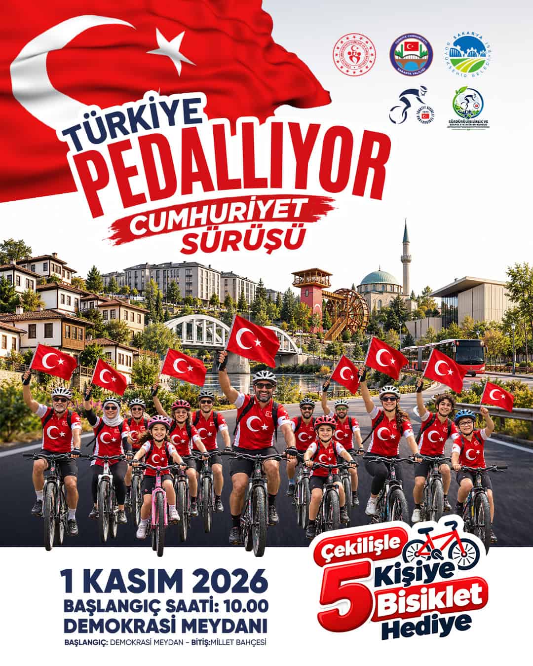 Sakarya’da Cumhuriyet için Pedal Çevrilecek