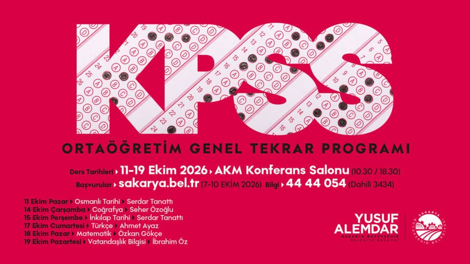 Sakarya’da KPSS Ortaöğretim Genel Tekrarı Başlıyor